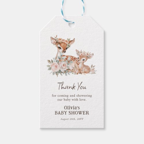 Chic Boho Woodland Animals Baby Shower Gift Tags