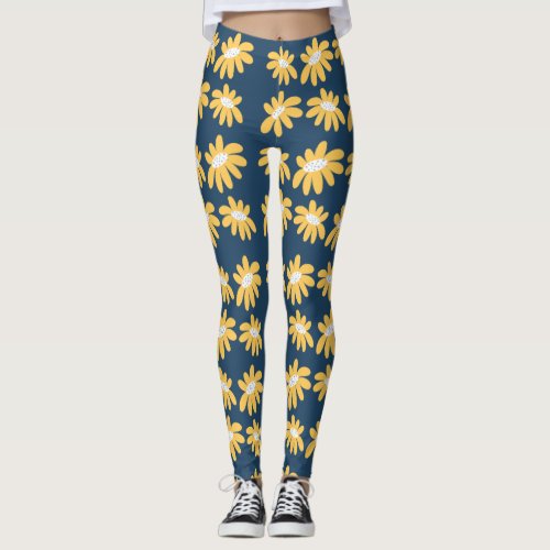 Chic BOHO Yellow Floral Pattern  Leggings