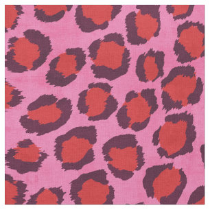 Chic bold colorful pink cheetah print pattern fabric