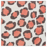 Chic bold coral cheetah print pattern fabric