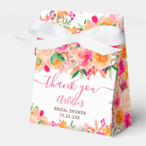Chic Bold fall floral watercolor bridal shower Favor Boxes