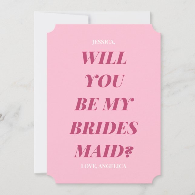 Chic Bold Minimal Bridesmaid Proposal (Front)