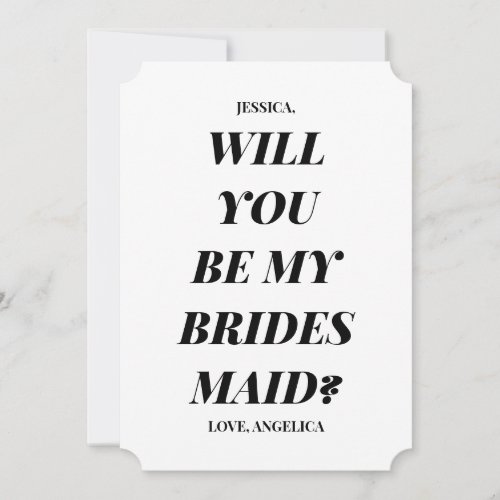 Chic Bold Minimal Bridesmaid Proposal
