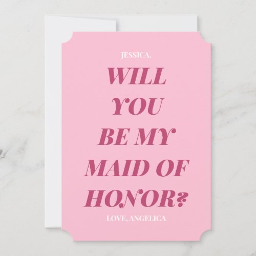 Chic Bold Minimal Maid of Honor Proposal