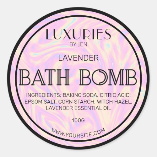 Chic Bold Modern Holographic Bath Bomb Spa Label