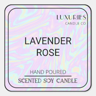 Chic Bold Modern Holographic Soy Candle Label