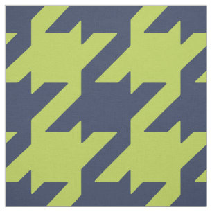 Chic bold nany and green houndstooth pattern fabric