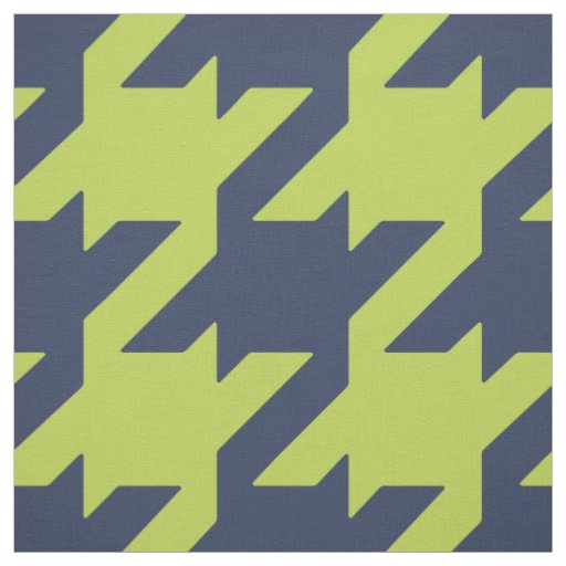 Chic bold nany and green houndstooth pattern fabric