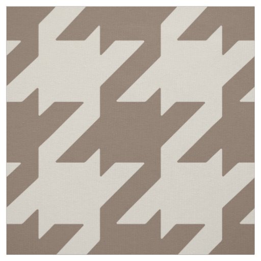 Chic bold neutral beige brown houndstooth pattern fabric
