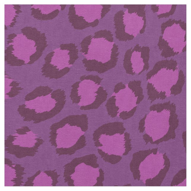 Chic bold orchid purple cheetah print pattern fabric (Close Up)