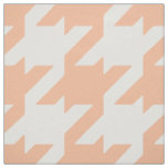 Chic bold pastel orange houndstooth pattern fabric