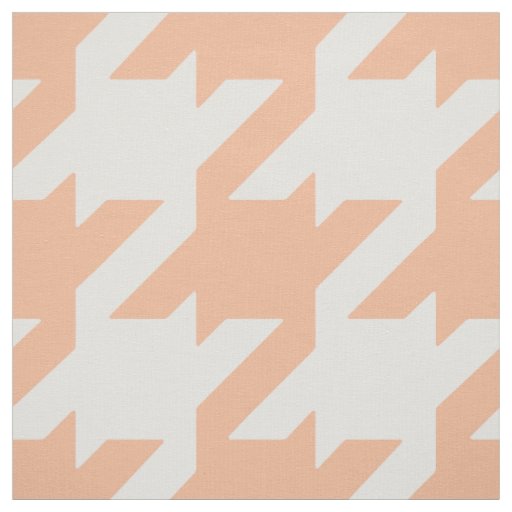 Chic bold pastel orange houndstooth pattern fabric