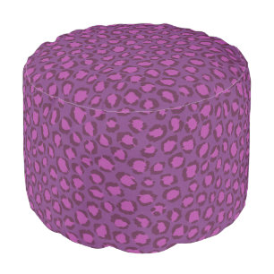 Chic bold purple white cheetah print pattern pouf