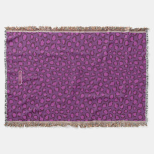 Chic bold purple white cheetah print pattern throw blanket