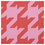Chic bold red and pink houndstooth pattern fabric