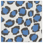 Chic bold teal blue cheetah print pattern fabric