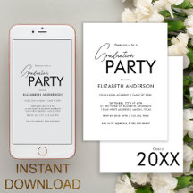Chic Bold Typography Graduation Party