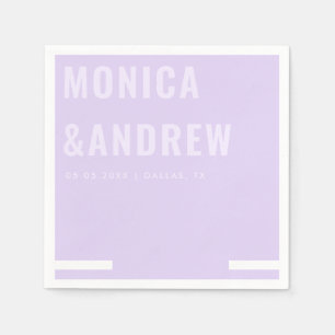 Chic Bold Typography Modern Lilac Lavender Wedding Napkins
