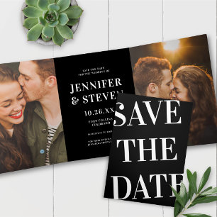 Chic + Bold Typography Save The Date Photo Card