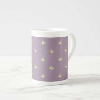 Chic Bone China Mug: Lilies of the Valley, Mauve Bone China Mug