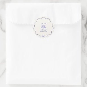 Chic Bonjour bebe baby shower Classic Round Sticker