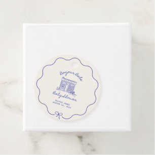 Chic Bonjour bebe baby shower Favor Tags