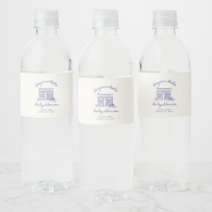 Chic Bonjour bebe baby shower Water Bottle Label