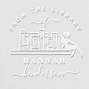 Chic Bookshelf Fairy From The Library Custom Book Embosser