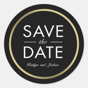 Chic Border Wedding Save The Date Sticker