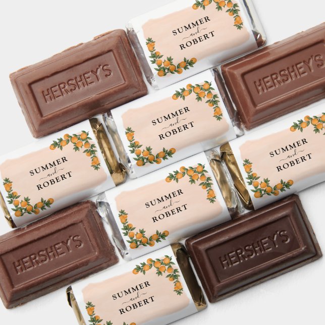 Chic Botanical Orange Citrus Wedding Party Hershey's Miniatures (Assorted)