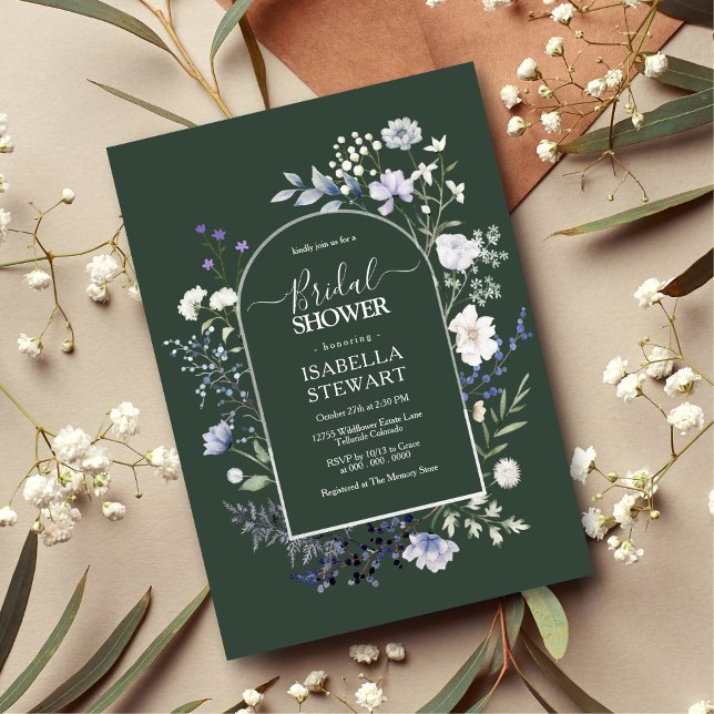 Chic Botanical Watercolor Wildflower Bridal Shower Invitation (Creator Uploaded)