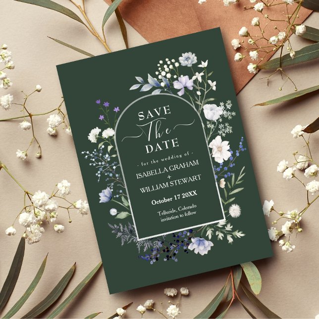 Chic Botanical Watercolor Wildflower Save The Date Invitation (Creator Uploaded)