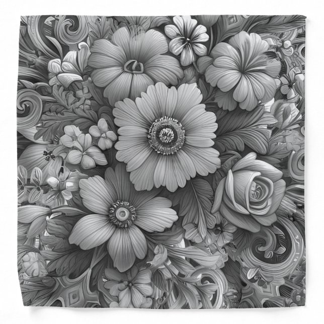 Chic Bouquet of Flowers Bandana (Front)