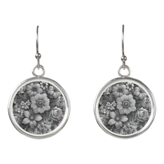Chic Bouquet of Flowers Earrings (Front)