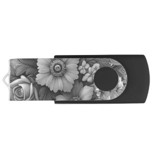 Chic Bouquet of Flowers Flash Drive