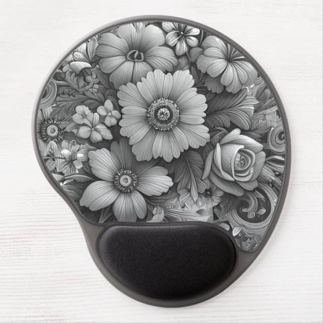 Chic Bouquet of Flowers Gel Mouse Pad (Front)