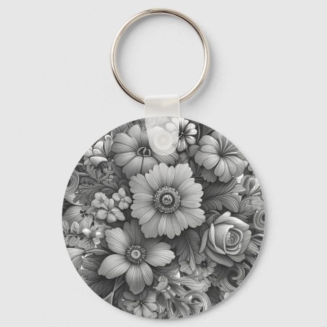 Chic Bouquet of Flowers Keychain (Front)