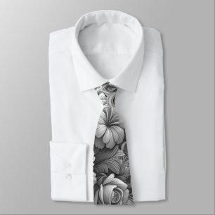 Chic Bouquet of Flowers Neck Tie