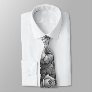 Chic Bouquet of Flowers Neck Tie
