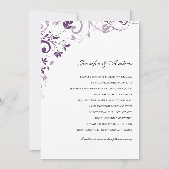 Chic Bouquet (Plum) Wedding Invitations | Zazzle.com