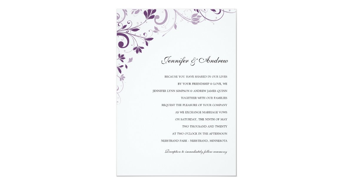 Chic Bouquet (Plum) Wedding Invitations | Zazzle.com