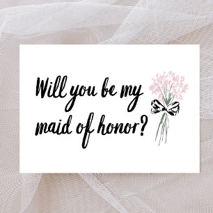 Chic Bouquet Will You Be My Maid of Honor Proposal Card