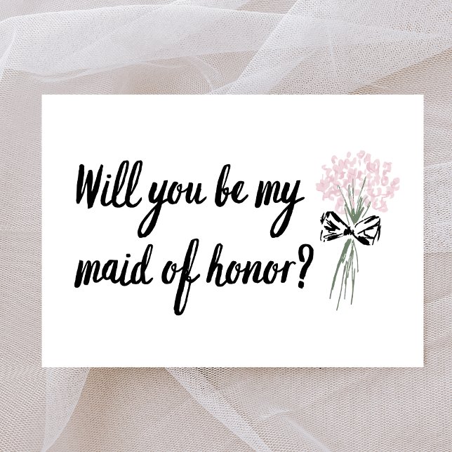Chic Bouquet Will You Be My Maid of Honor Proposal Card (Lovely and heartfelt card, ideal for popping the big question to your maid of honor. )