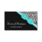 Chic Boutique Black and White Leopard Aqua Ribbon