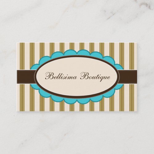 Chic Boutique Designer Business Cards: aqua