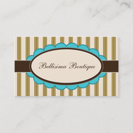 Customizable Chic Boutique Designer Business Cards: aqua