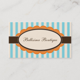 Chic Boutique Designer Business Cards: orange/blue Business Card