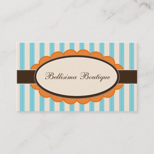 Chic Boutique Designer Business Cards: orange/blue