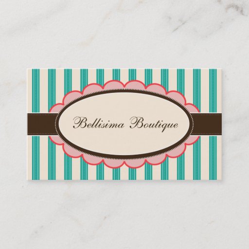 Customizable Chic Boutique Designer Business Cards: Teal