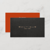 Chic Boutique Faux Black Linen Business Card (Front/Back)